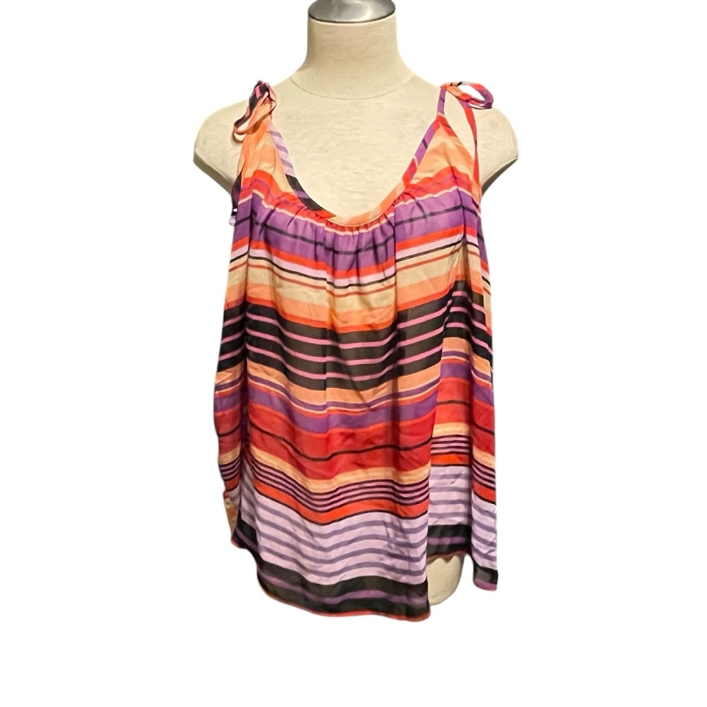 Vintage - FOREVER 21 - Summer Stripped Floaty Tank Top Tie String Shoulder - NEW